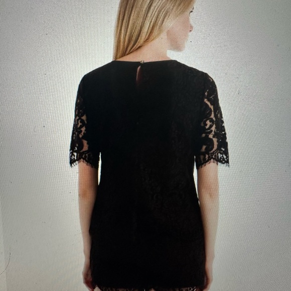 Ted Baker Alina Set, Scalloped Edge Lace top and matching shorts set in black - Picture 3 of 12